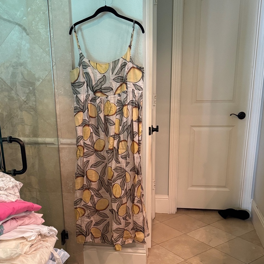Rebecca Taylor Yellow and Gray Lemon Maxi Dress